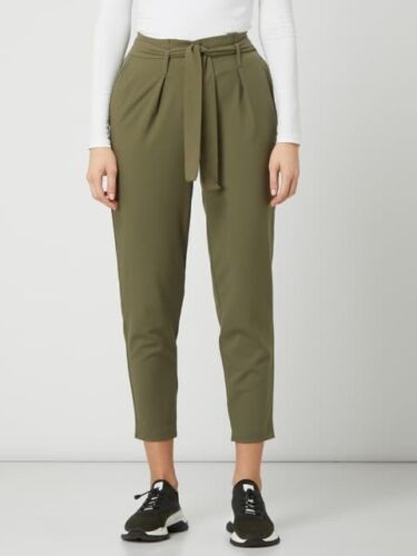 Topshop Army Green High Rise Belted Paperbag Cropped Pants Women's Size Us 8